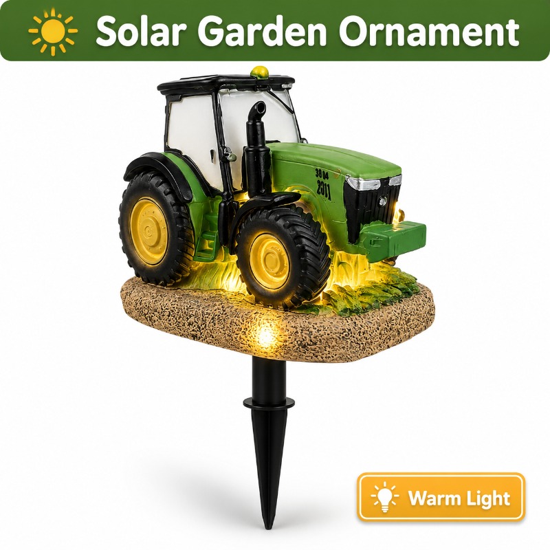 Outdoor Lighting Effects - Solar Tractor Garden Stake Light Outdoor