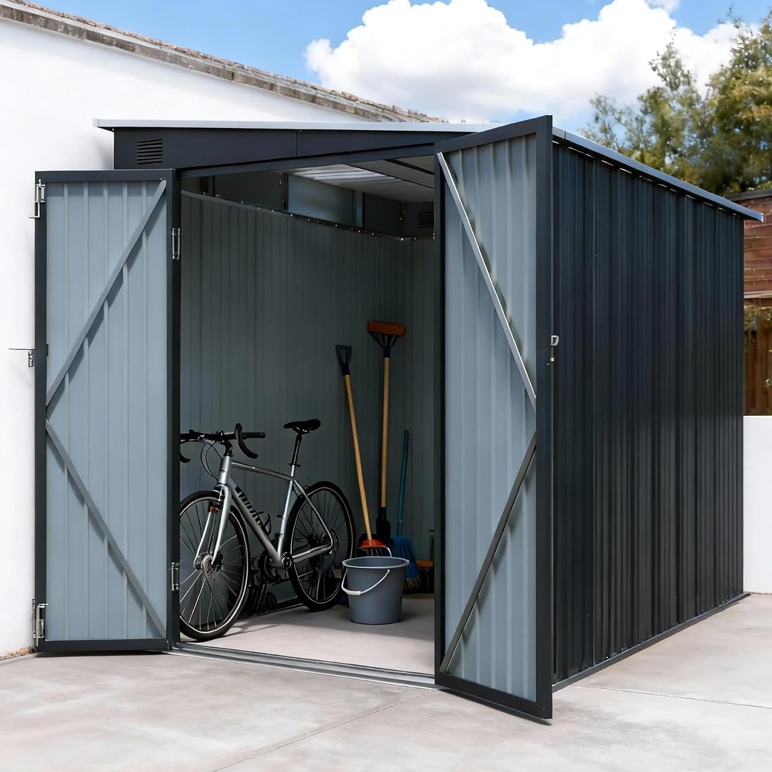 6x8 FT Metal Lean to Shed Lock - Outdoor Lighting Waterproof ulasan dan harga