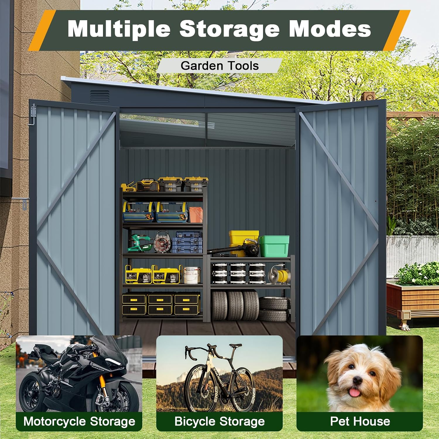 6x8 FT Metal Lean to Shed Lock - Outdoor Lighting Waterproof ulasan dan harga
