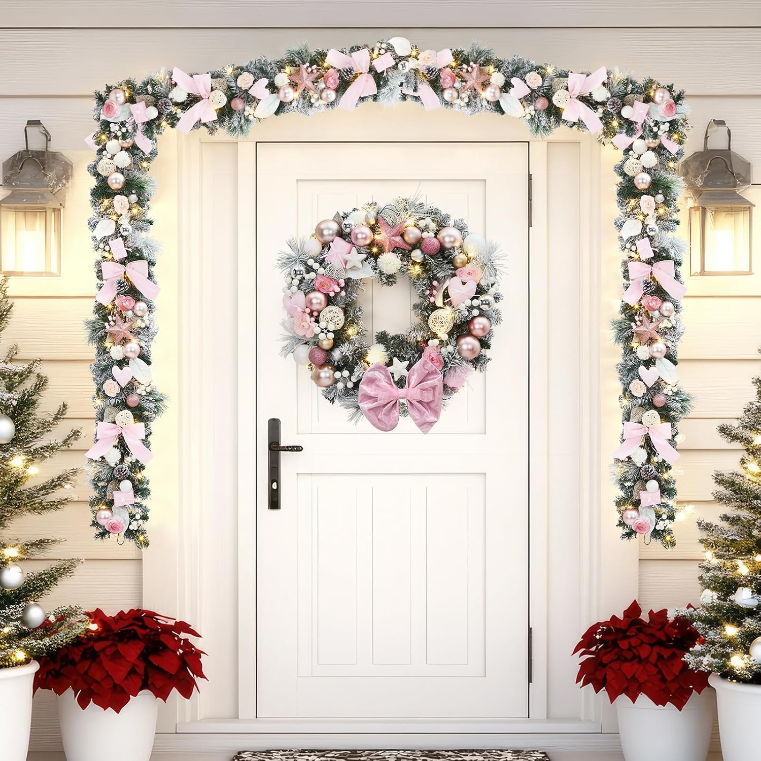 Garvee 24 INCH Christmas Wreat - Outdoor Lighting Effects ulasan dan harga