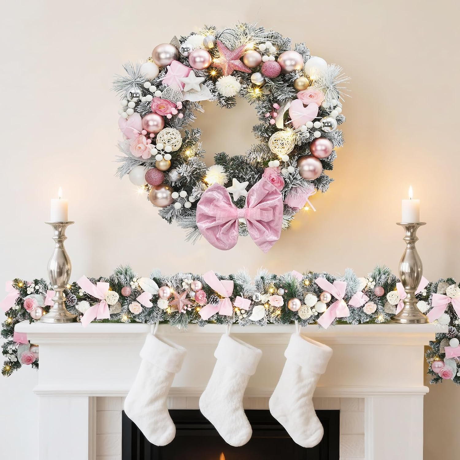 Garvee 24 INCH Christmas Wreat - Outdoor Lighting Effects ulasan dan harga