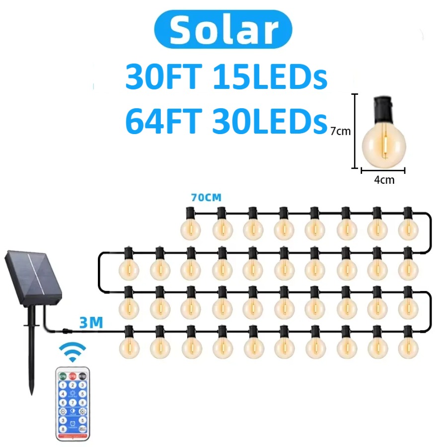 LED Outdoor Light String 64FT  - Outdoor Lighting Effects ulasan dan harga