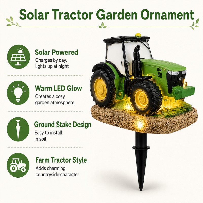 Solar Tractor Garden Stake Lig - Outdoor Lighting Effects ulasan dan harga