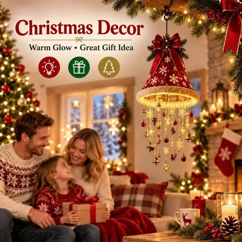 Christmas Santa Hat Pendant Li - Outdoor Lighting Effects ulasan dan harga