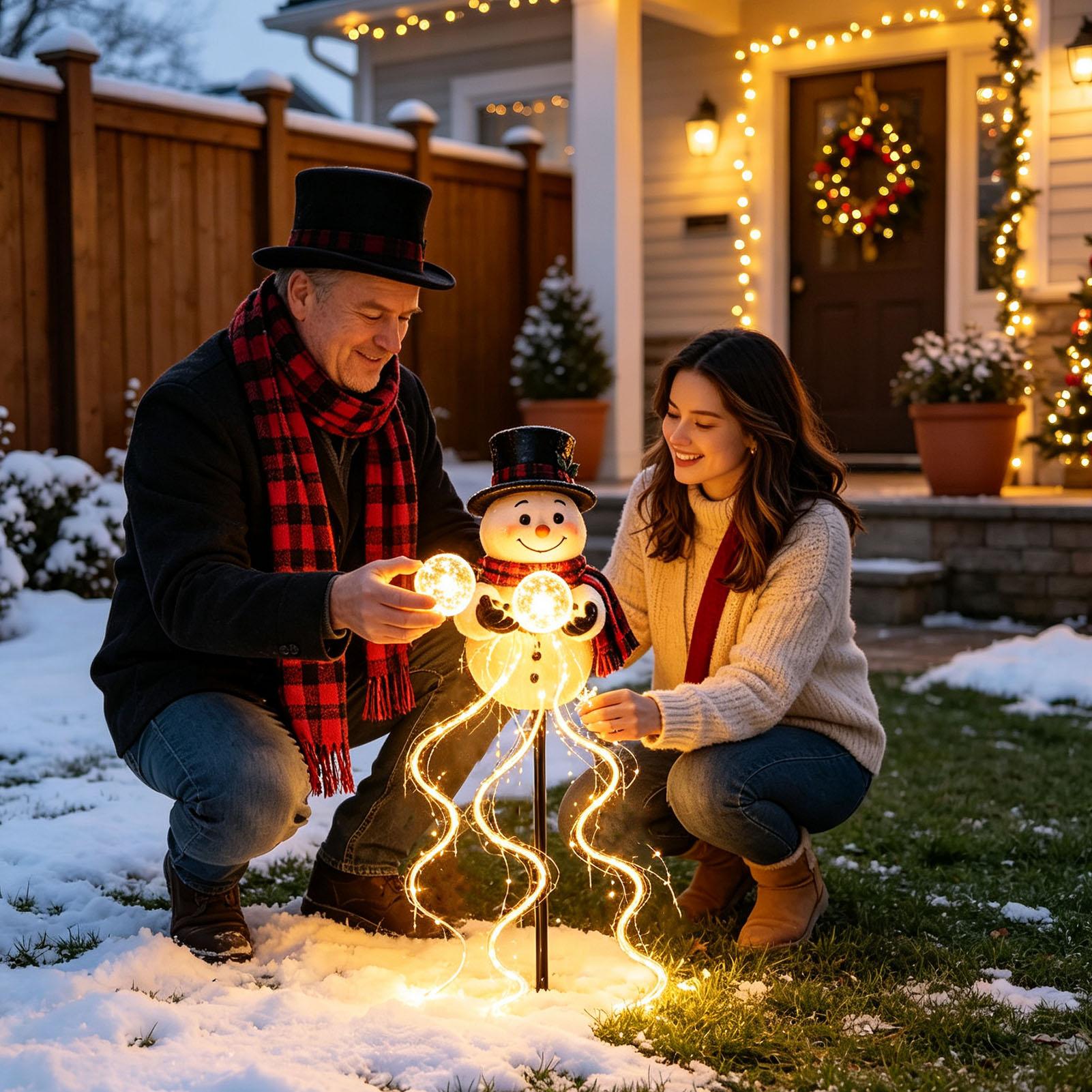 Solar Christmas Snowman Garden - Outdoor Lighting Effects ulasan dan harga